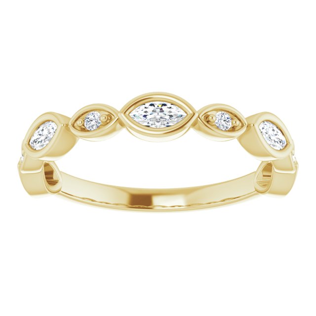 0.55 ct. Marquise And Round Diamond Wedding Band-VIRABYANI