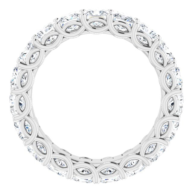 3.78 ct. Princess Diamond Double Trellis Eternity Band-VIRABYANI