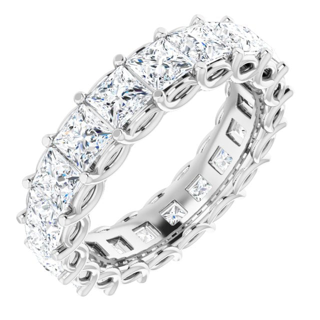 3.78 ct. Princess Diamond Double Trellis Eternity Band-VIRABYANI