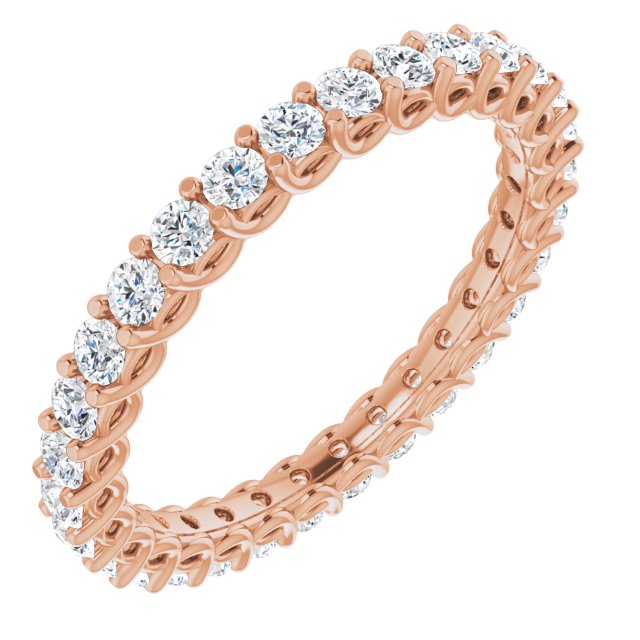 0.90 ct. Round Diamond Eternity Band Trellis Setting-VIRABYANI