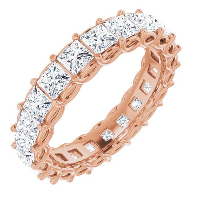 3.78 ct. Princess Diamond Double Trellis Eternity Band-VIRABYANI