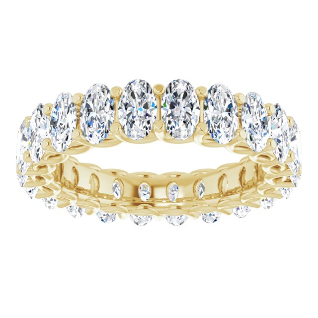 4.52 ct. Oval Diamond Eternity Band Double Trellis Setting-VIRABYANI