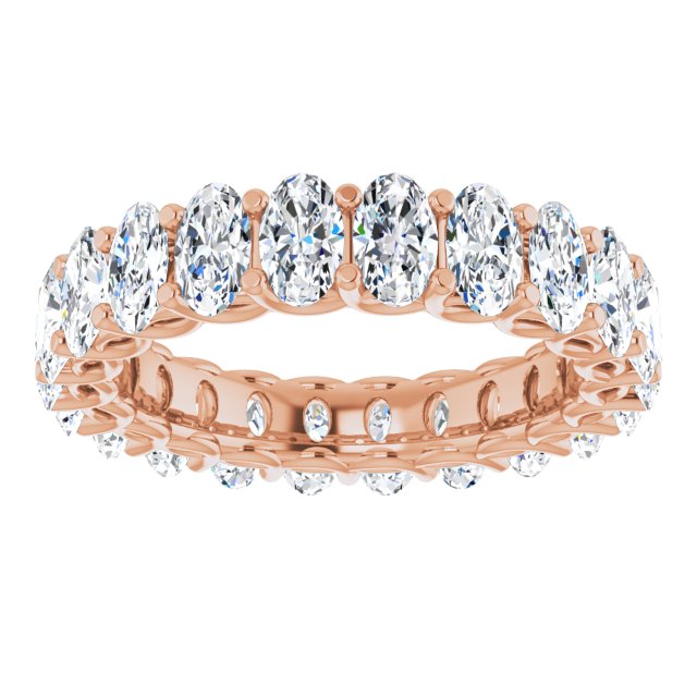 4.52 ct. Oval Diamond Eternity Band Double Trellis Setting-VIRABYANI