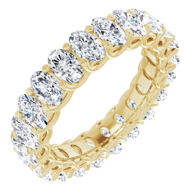 4.52 ct. Oval Diamond Eternity Band Double Trellis Setting-VIRABYANI