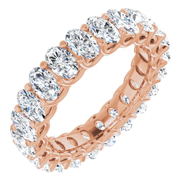 4.52 ct. Oval Diamond Eternity Band Double Trellis Setting-VIRABYANI