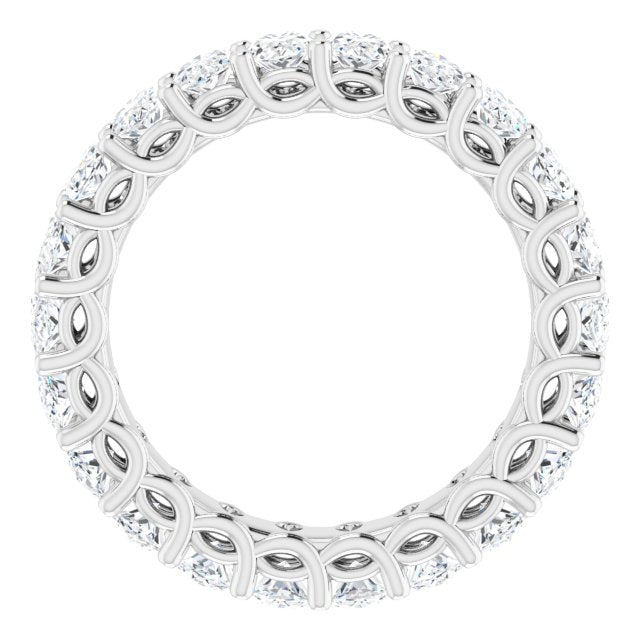 5.0 ct. Oval Diamond Double Trellis Eternity Band-in 14K/18K White, Yellow, Rose Gold and Platinum - Christmas Jewelry Gift -VIRABYANI