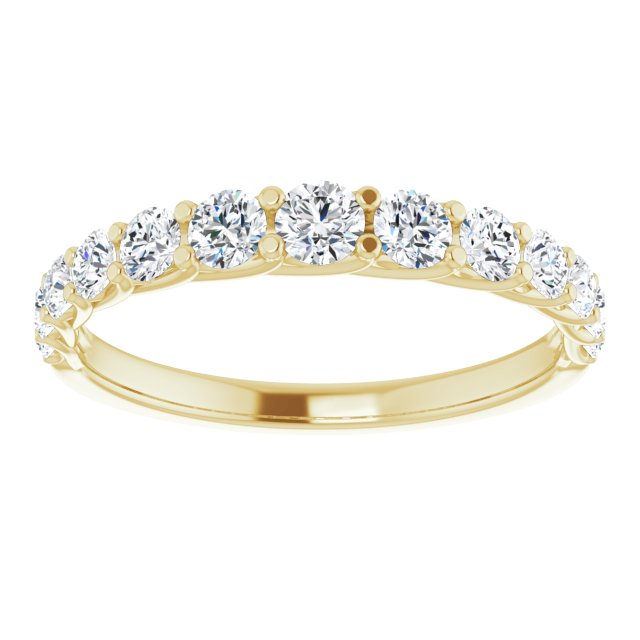 0.75 ct. Graduating Round Cut Diamond Shared Prong Wedding Band-VIRABYANI