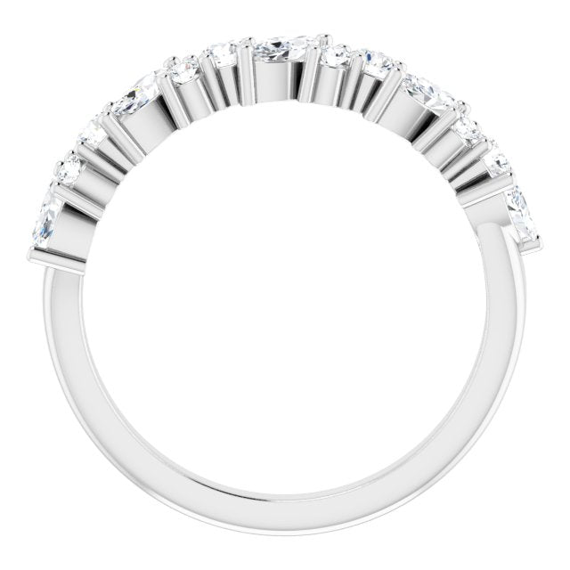 0.86 ct. Marquise And Round Diamond Wedding Band-VIRABYANI