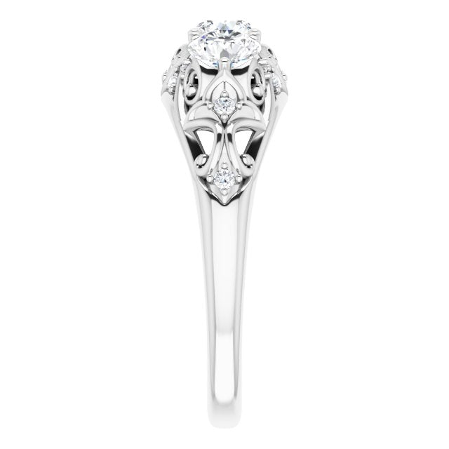 1.10 ct. Round Cut Diamond Wedding Band Hidden Accent Diamonds Anniversary Ring-VIRABYANI