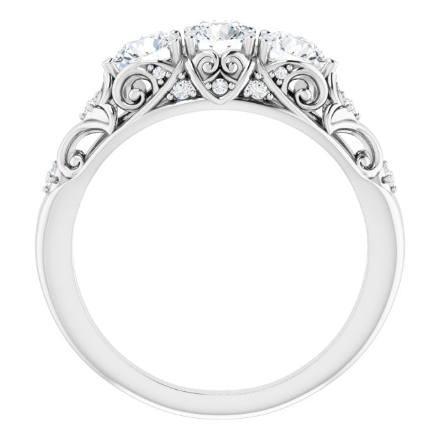 1.10 ct. Round Cut Diamond Wedding Band Hidden Accent Diamonds Anniversary Ring-VIRABYANI