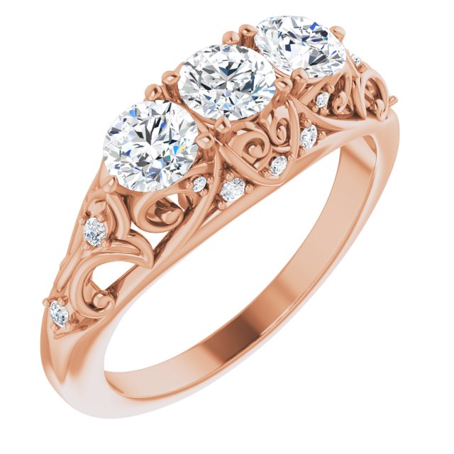 1.10 ct. Round Cut Diamond Wedding Band Hidden Accent Diamonds Anniversary Ring-VIRABYANI