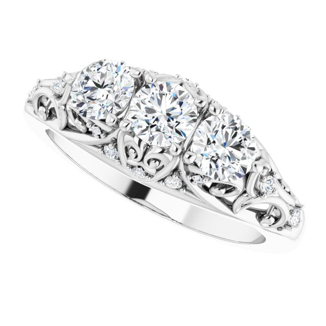 1.10 ct. Round Cut Diamond Wedding Band Hidden Accent Diamonds Anniversary Ring-VIRABYANI