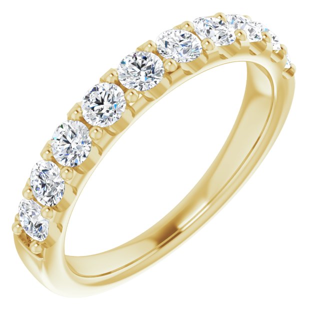 0.75 ct. Prong Set Round Cut Diamond Wedding Band-in 14K/18K White, Yellow, Rose Gold and Platinum - Christmas Jewelry Gift -VIRABYANI