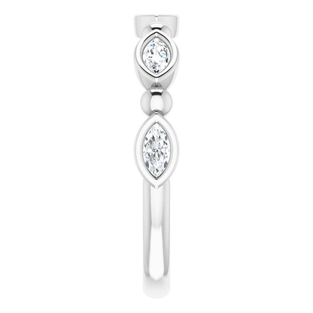 0.50 ct. Marquise Diamond Bezel Set Wedding Band-VIRABYANI