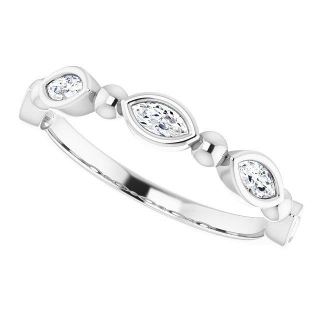 0.50 ct. Marquise Diamond Bezel Set Wedding Band-VIRABYANI