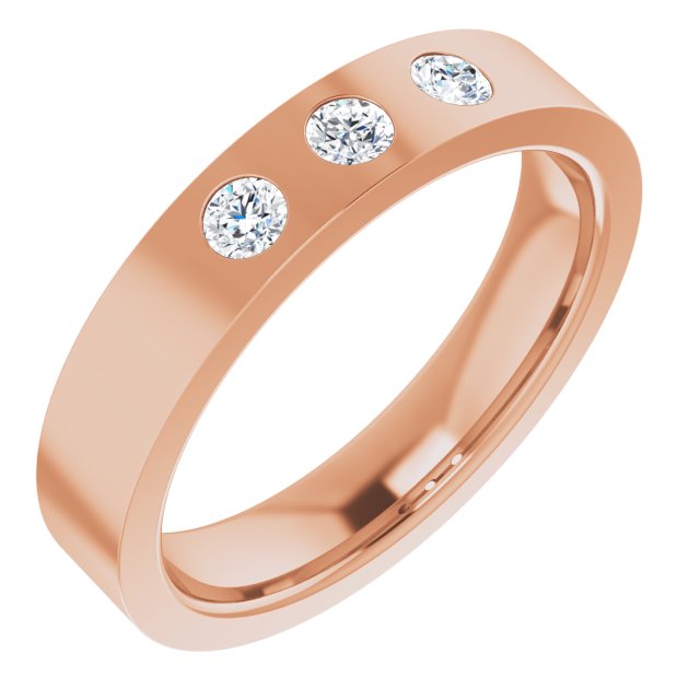 0.20 ctw Bezel Set Round Diamond Men's Ring-in 14K/18K White, Yellow, Rose Gold and Platinum - Christmas Jewelry Gift -VIRABYANI