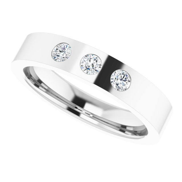 0.20 ctw Bezel Set Round Diamond Men's Ring-VIRABYANI