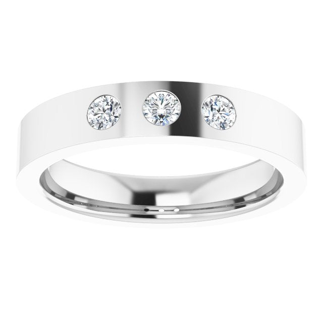 0.20 ctw Bezel Set Round Diamond Men's Ring-in 14K/18K White, Yellow, Rose Gold and Platinum - Christmas Jewelry Gift -VIRABYANI