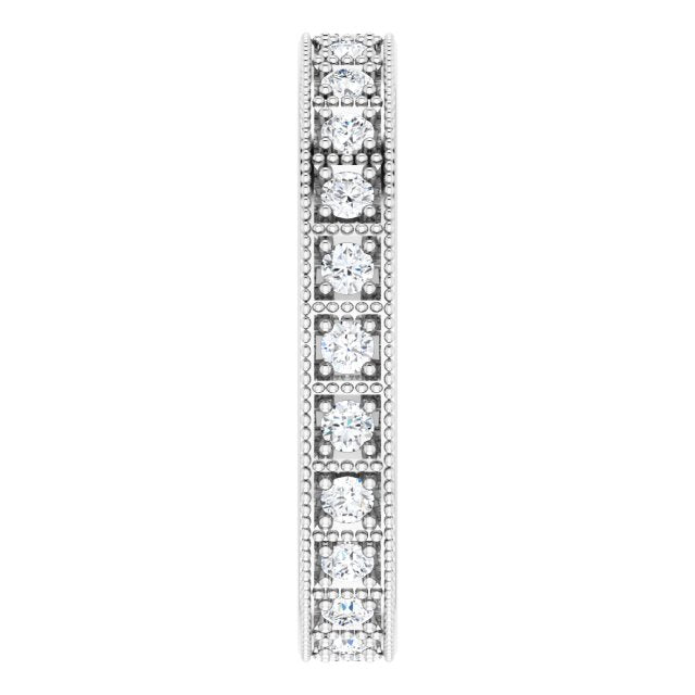 0.50 ct. Round Diamond Milgrain Accent Eternity Band-VIRABYANI