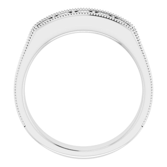0.90 ctw Bar Set Princess Diamond Milgrain Accent Men's Ring-in 14K/18K White, Yellow, Rose Gold and Platinum - Christmas Jewelry Gift -VIRABYANI