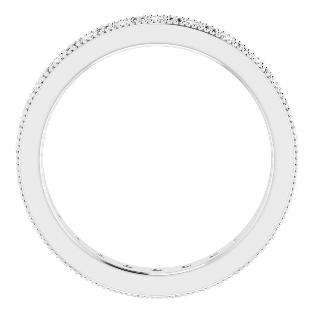 0.50 ct. Round Diamond Milgrain Accent Eternity Band-VIRABYANI