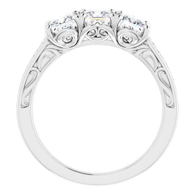 1.20 ct. Princess Cut Diamond Wedding Band 3 Stone Anniversary Ring-VIRABYANI