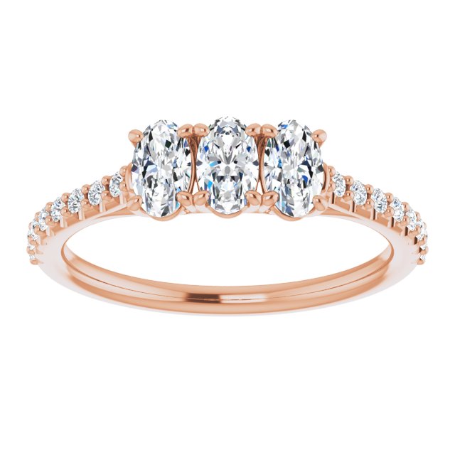 0.80 ct. Oval & Round Cut Diamond Wedding Band 3 Stone Style Ring-VIRABYANI