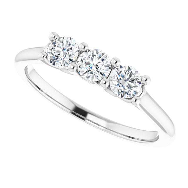 0.50 ct. Round Cut Diamond Wedding Band 3 Stone Anniversary Ring-VIRABYANI