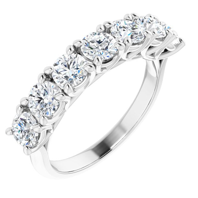 1.75 ct. Round Cut Diamond Wedding Band 7 Stone Ring-VIRABYANI