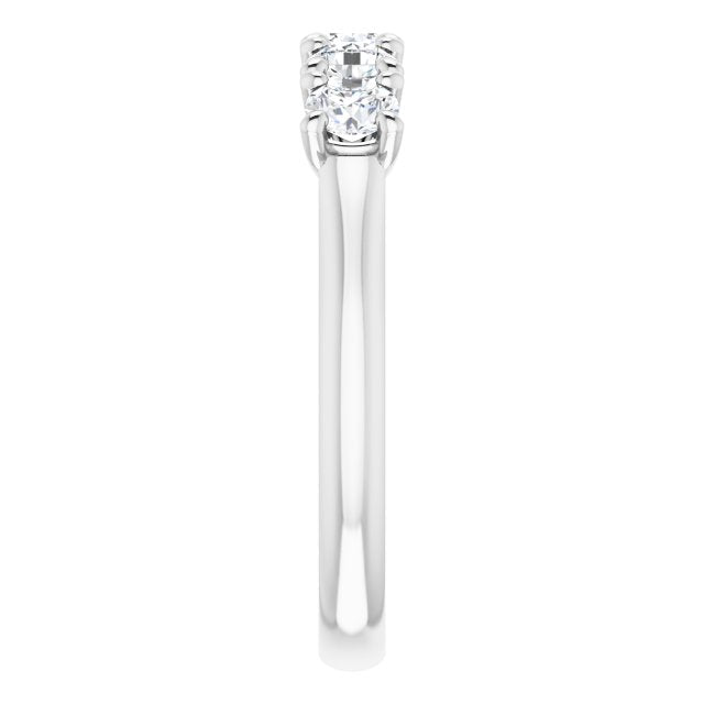 0.85 ct. Prong Set Round Cut Diamond 5 Stone Wedding Band-in 14K/18K White, Yellow, Rose Gold and Platinum - Christmas Jewelry Gift -VIRABYANI