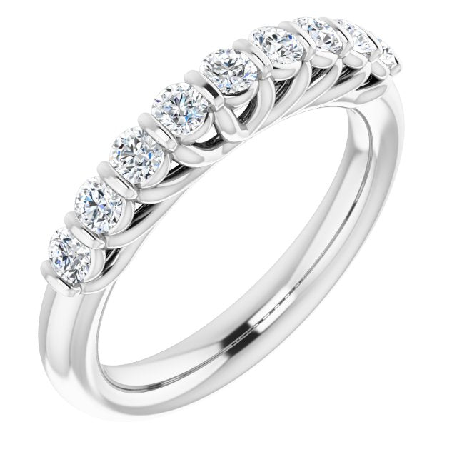 0.50 ct. Round Cut Diamond Wedding Band-VIRABYANI