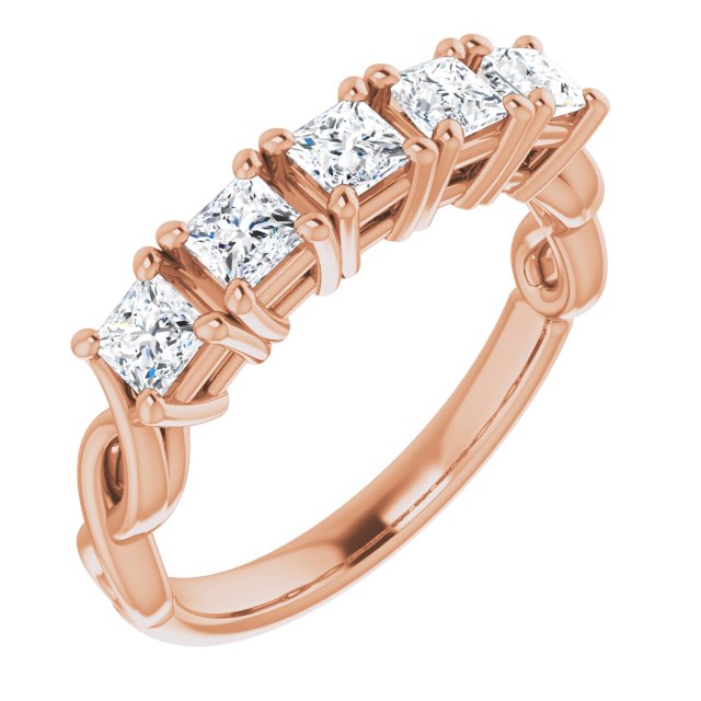 0.90 ct. Princess Cut Diamond Wedding Band Infinity Design-VIRABYANI