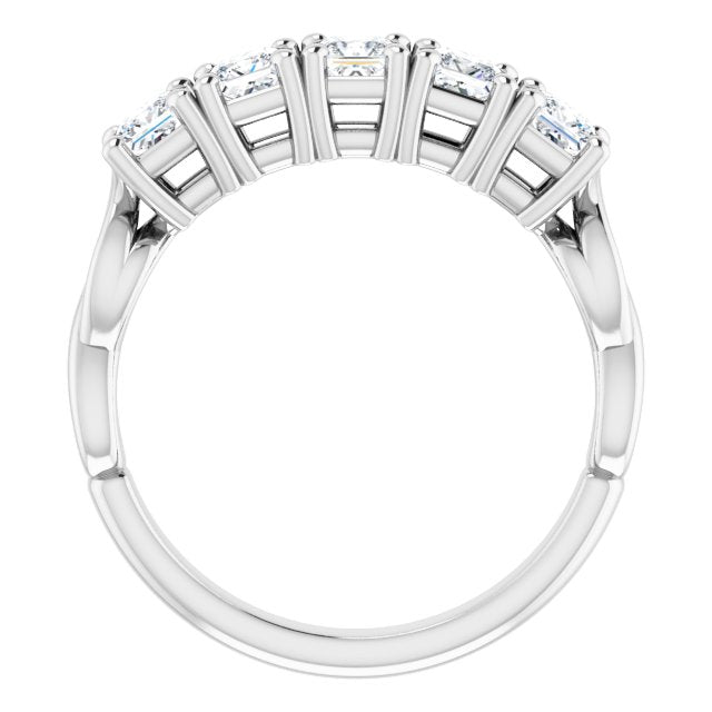 0.90 ct. Prong Set Princess Cut Diamond Wedding Band Infinity Design-in 14K/18K White, Yellow, Rose Gold and Platinum - Christmas Jewelry Gift -VIRABYANI