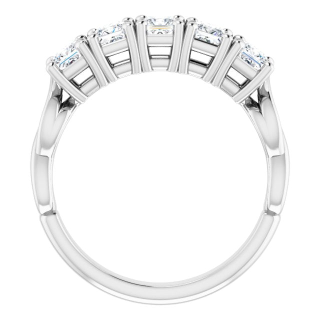 0.90 ct. Princess Cut Diamond Wedding Band Infinity Design-VIRABYANI