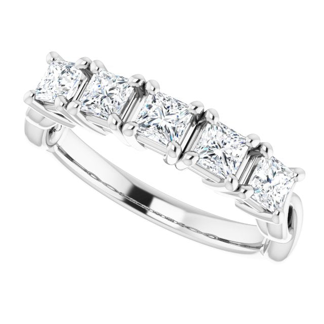 0.90 ct. Princess Cut Diamond Wedding Band Infinity Design-VIRABYANI