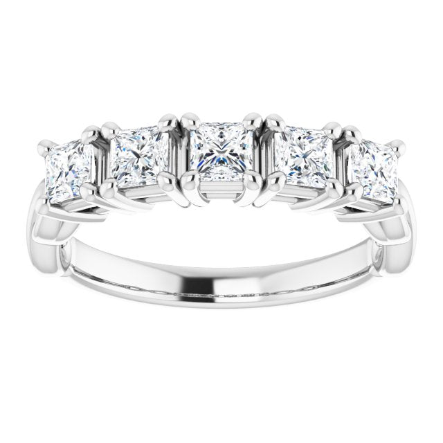 0.90 ct. Prong Set Princess Cut Diamond Wedding Band Infinity Design-in 14K/18K White, Yellow, Rose Gold and Platinum - Christmas Jewelry Gift -VIRABYANI