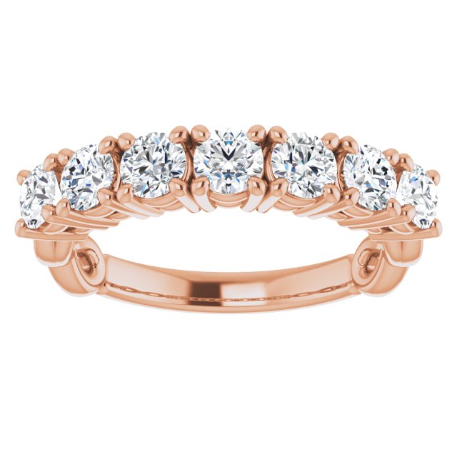 1.00 ct. Round Cut Diamond Wedding Band 7 Stone Anniversary Ring-VIRABYANI