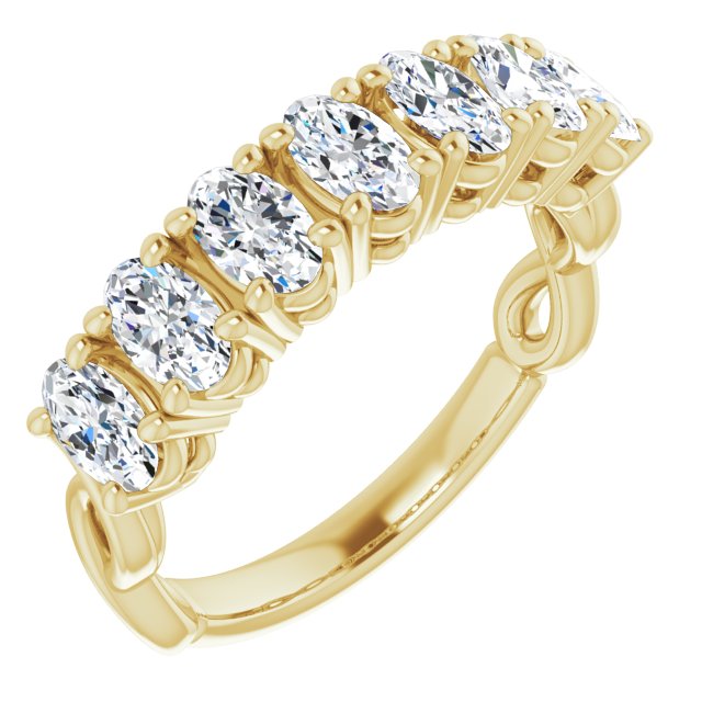 1.47 ct. Oval Cut Diamond Wedding Band 7 Stone Infinity Ring-VIRABYANI