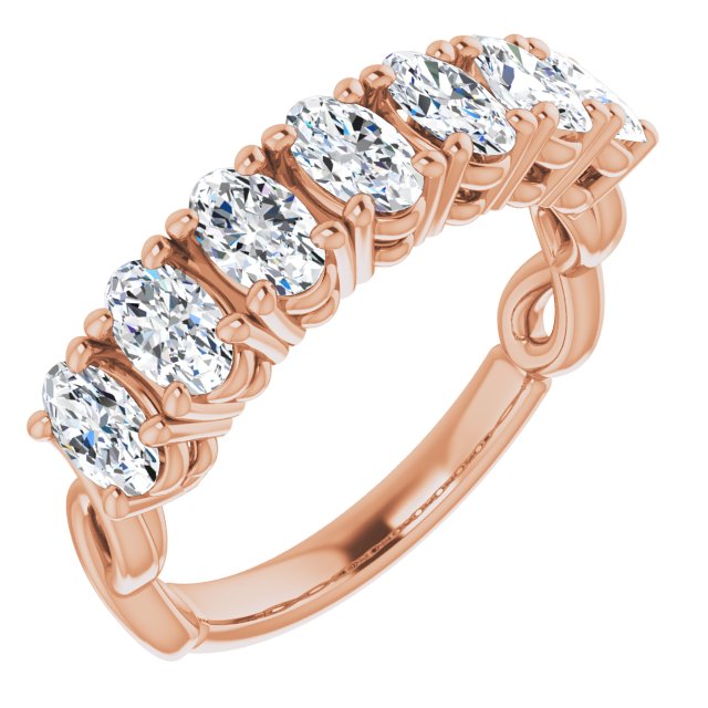 1.47 ct. Oval Cut Diamond Wedding Band 7 Stone Infinity Ring-VIRABYANI