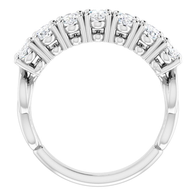 1.47 ct. Oval Cut Diamond Wedding Band 7 Stone Infinity Ring-VIRABYANI