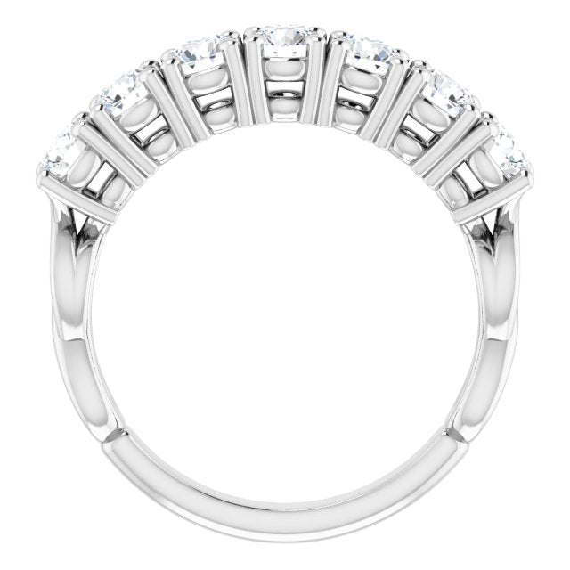 1.00 ct. Round Cut Diamond Wedding Band 7 Stone Anniversary Ring-VIRABYANI