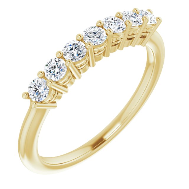 0.42 ct. Round Cut Diamond, 7 Stone Wedding Band-in 14K/18K White, Yellow, Rose Gold and Platinum - Christmas Jewelry Gift -VIRABYANI