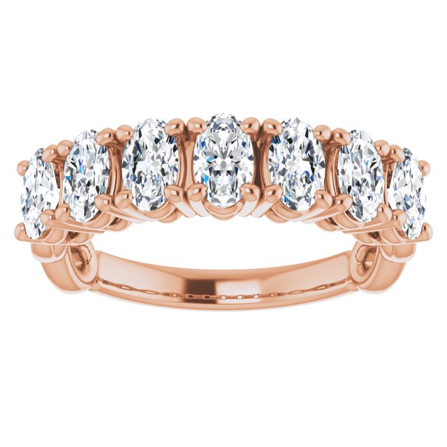 1.47 ct. Oval Cut Diamond Wedding Band 7 Stone Infinity Ring-VIRABYANI