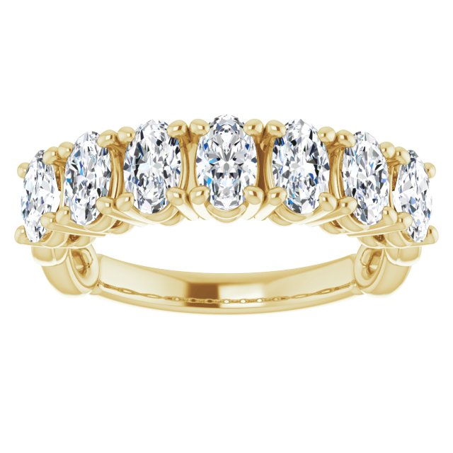 1.47 ct. Oval Cut Diamond Wedding Band 7 Stone Infinity Ring-VIRABYANI