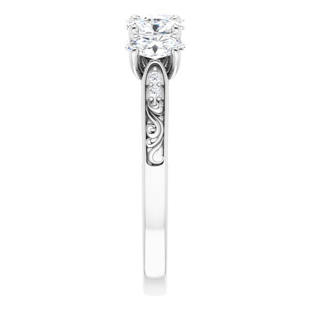 1.07 ct. Oval & Round Cut Diamond Wedding Band-in 14K/18K White, Yellow, Rose Gold and Platinum - Christmas Jewelry Gift -VIRABYANI