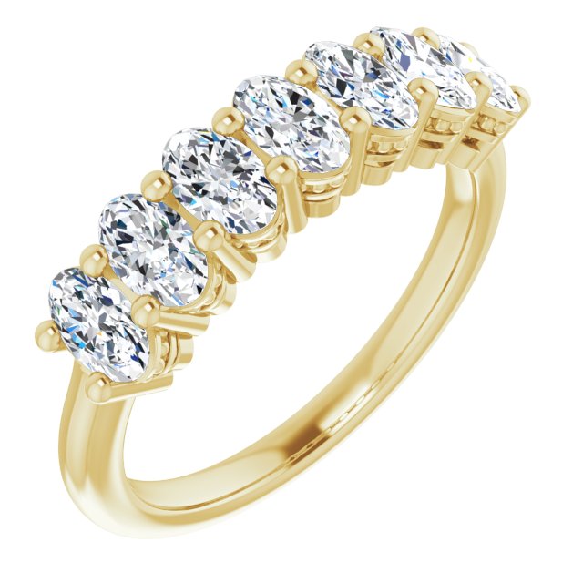 1.47 ct. Oval Cut Diamond Wedding Band 7 Stone Anniversary Ring-VIRABYANI