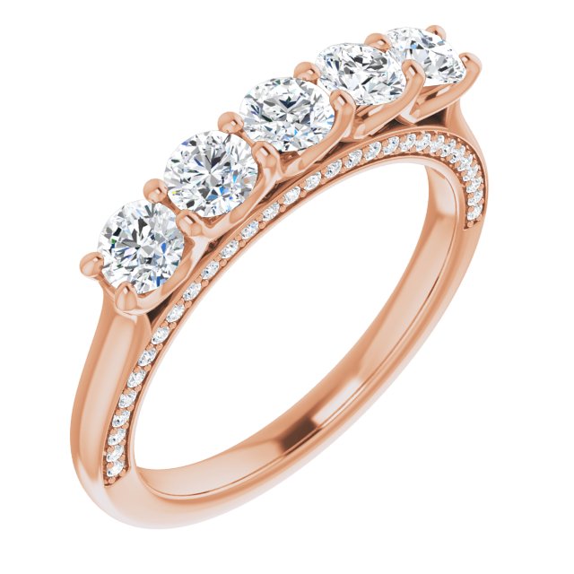 1.00 ct. Round Cut Diamond Wedding Band Hidden Side Accent Diamonds-VIRABYANI