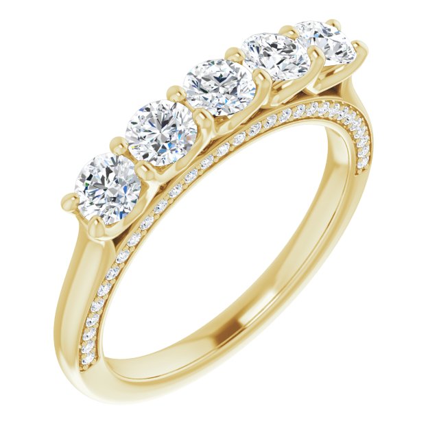 1.00 ct. Round Cut Diamond Wedding Band Hidden Side Accent Diamonds-VIRABYANI