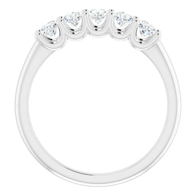 1.05 ct. Oval Cut Diamond Wedding Band 5 Stone Anniversary Ring-VIRABYANI