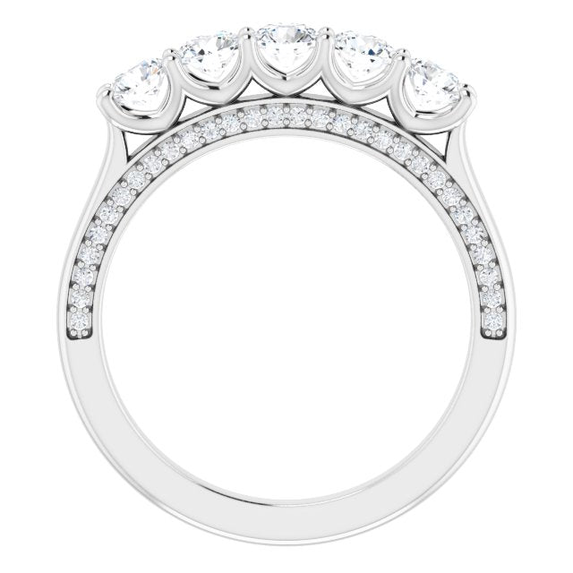 1.00 ct. Round Cut Diamond Wedding Band Hidden Side Accent Diamonds-VIRABYANI